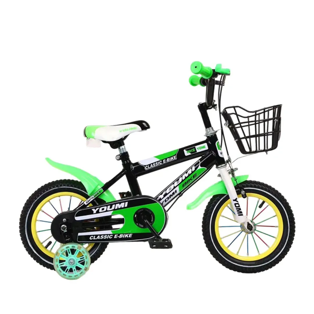 Vélo pour Enfants 12/14 Pouces – Avec Roues d'Appui – Cadre en Métal – Unisexe 3 à 7 Ans