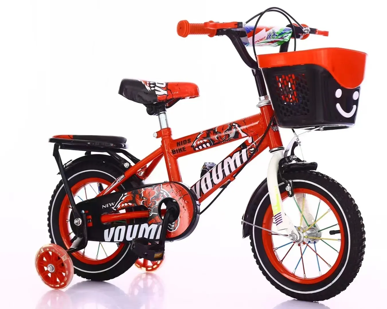 Vélo Pour Enfants 20 Pouces – Pliable, Avec Panier et Roues D’appui – Cadre Métal Unisexe 3 à 7 Ans