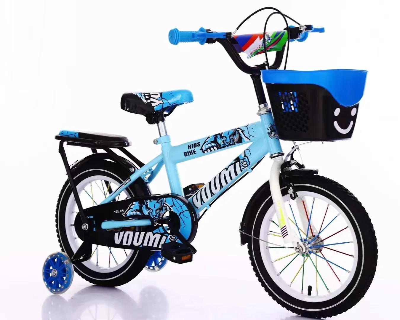 Vélo Pour Enfants 20 Pouces – Pliable, Avec Panier et Roues D’appui – Cadre Métal Unisexe 3 à 7 Ans