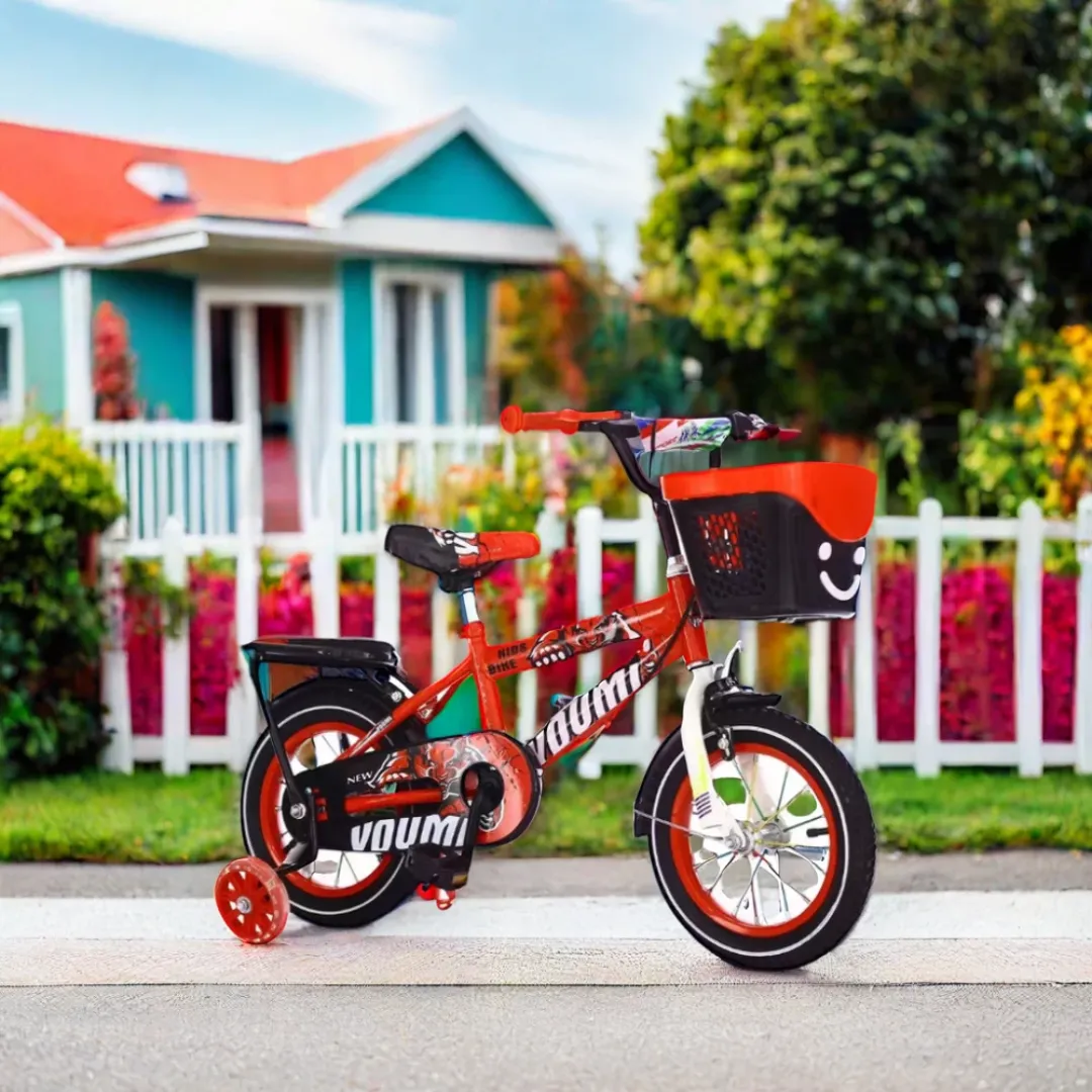 Vélo Pour Enfants 20 Pouces – Pliable, Avec Panier et Roues D’appui – Cadre Métal Unisexe 3 à 7 Ans