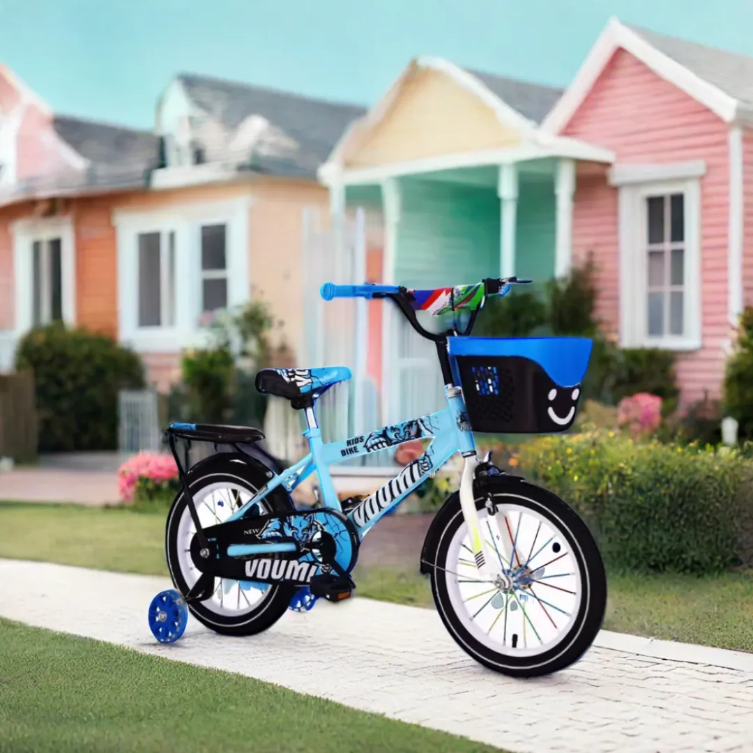 Vélo Pour Enfants 20 Pouces – Pliable, Avec Panier et Roues D’appui – Cadre Métal Unisexe 3 à 7 Ans