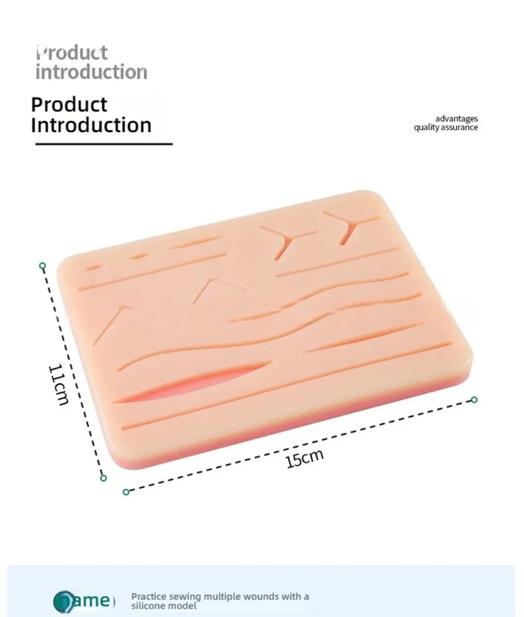 Peau de Suture en Silicone – Modèle Anatomique Multi-Plaies pour Formation Médicale et Chirurgicale