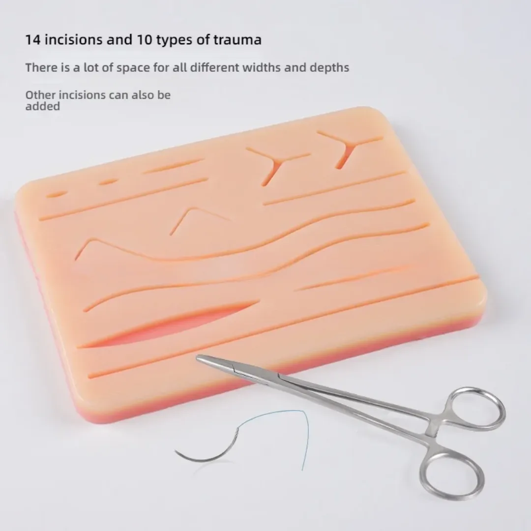 Peau de Suture en Silicone – Modèle Anatomique Multi-Plaies pour Formation Médicale et Chirurgicale