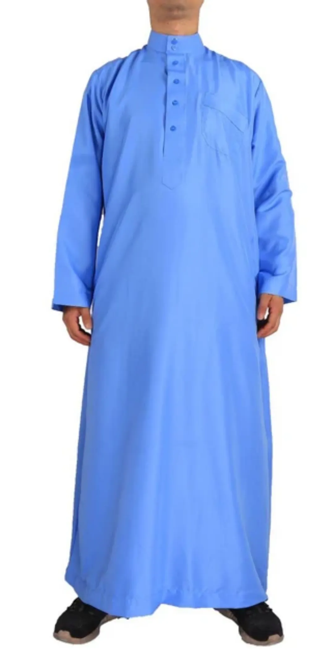 Qamis Homme Classique – Tunique Islamique Élégante à Col Mandarin et Boutonnage Frontal