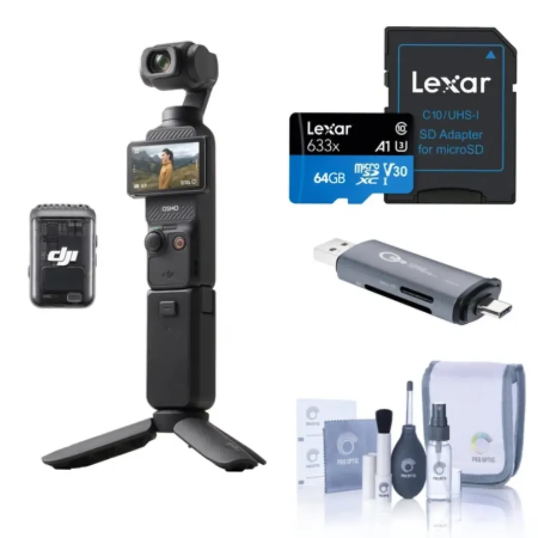 Caméra DJI Osmo Pocket 3 Creator Combo – Stabilisateur 3 Axes 4K – Écran 2" & ActiveTrack 6 – Vlogging Professionnel