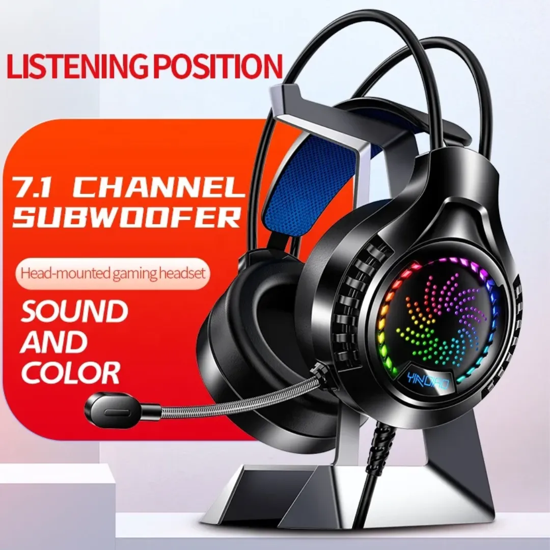 Casque Gaming Q7 Filaire avec Micro HD – Son Stéréo Basse & Éclairage LED