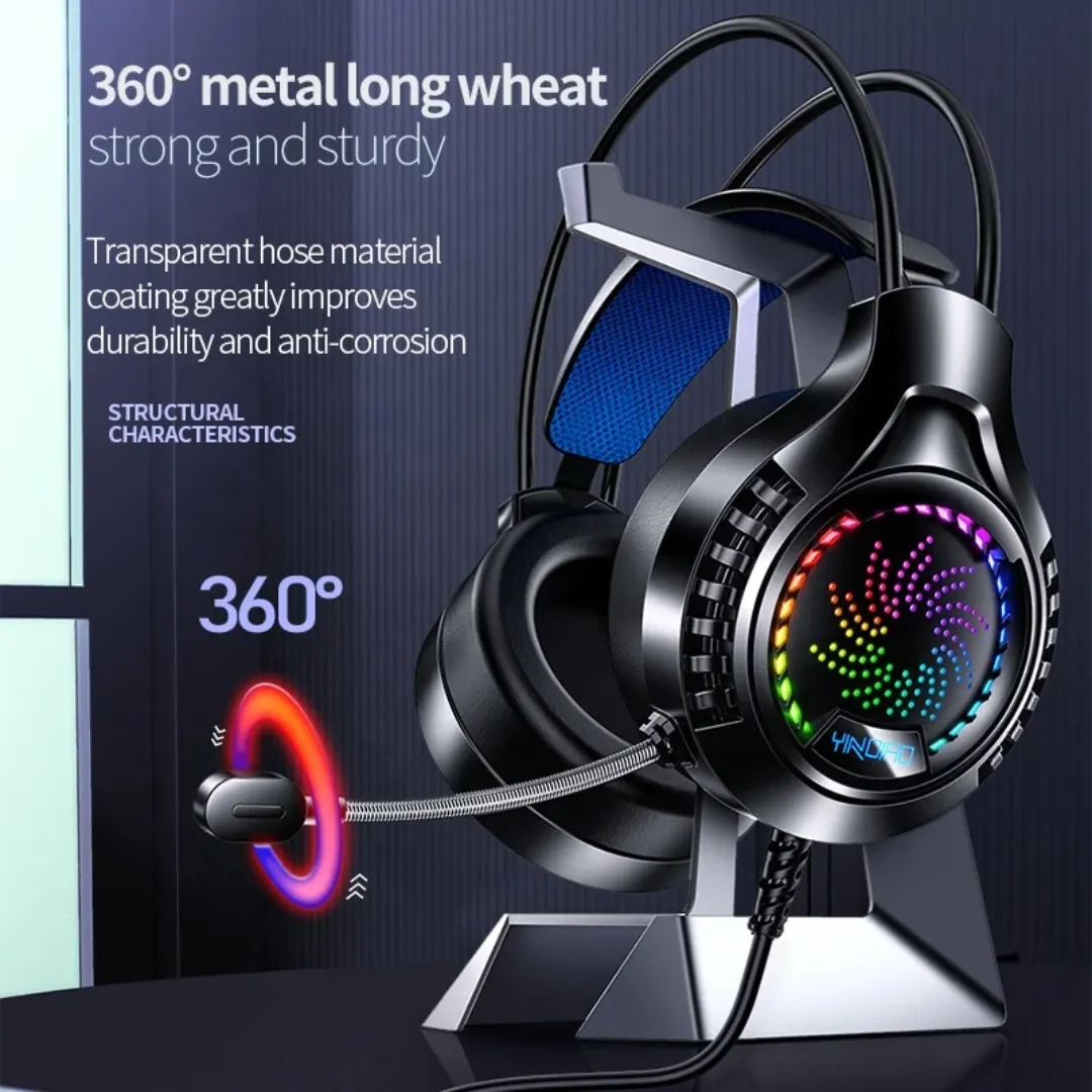 Casque Gaming Q7 Filaire avec Micro HD – Son Stéréo Basse & Éclairage LED