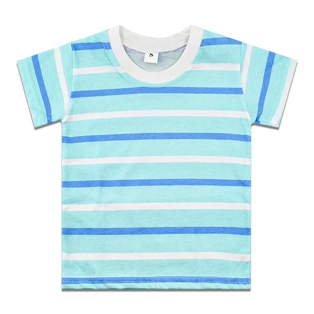T-shirt Enfant à Rayures – 100% Coton – Manches Courtes Été – Garçon & Fille