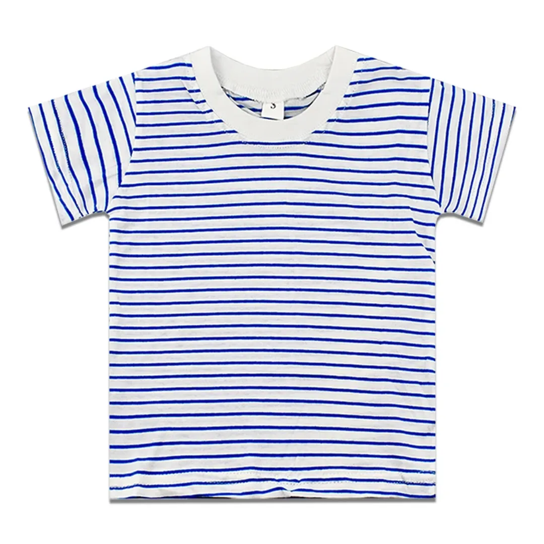 T-shirt Enfant à Rayures – 100% Coton – Manches Courtes Été – Garçon & Fille