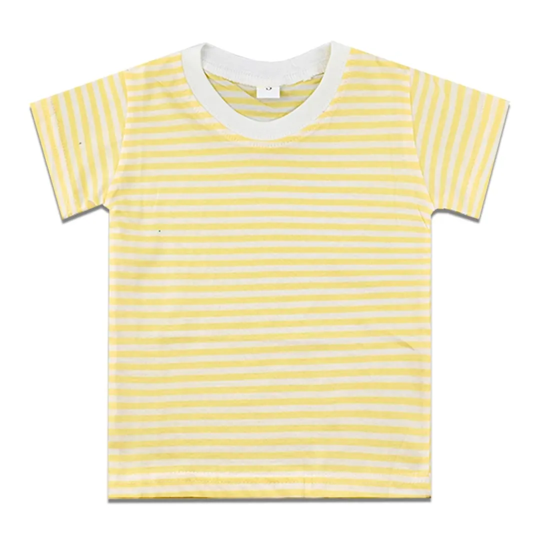 T-shirt Enfant à Rayures – 100% Coton – Manches Courtes Été – Garçon & Fille