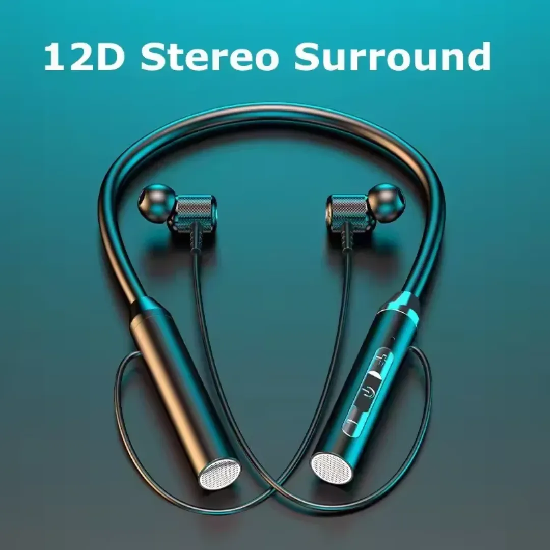 Écouteurs Sans Fil Bluetooth Tour de Cou – Sport & Musique – Micro Intégré
