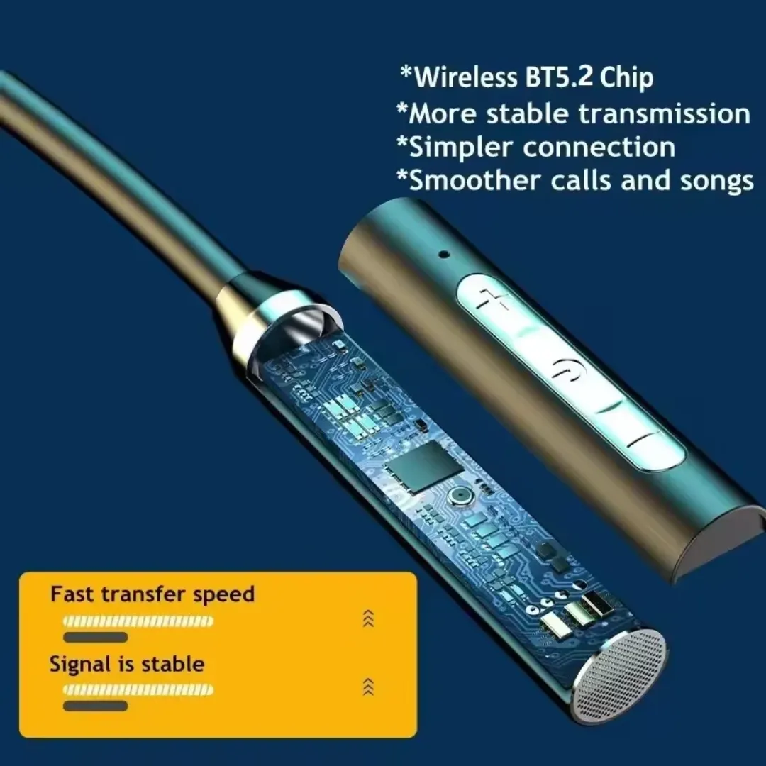 Écouteurs Sans Fil Bluetooth Tour de Cou – Sport & Musique – Micro Intégré