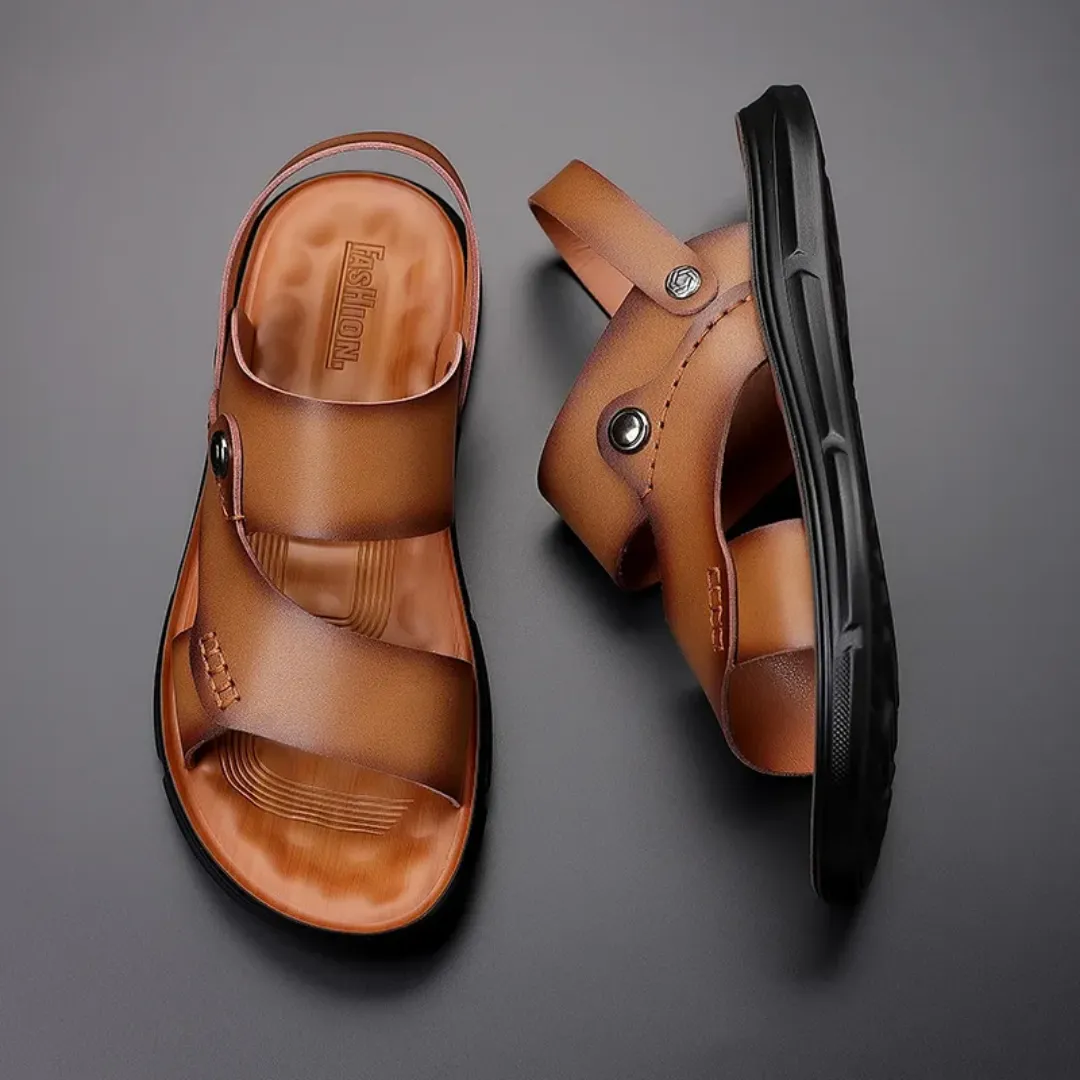 Sandales Homme Noires avec Bride Arrière – Design Croisé Confortable et Résistant