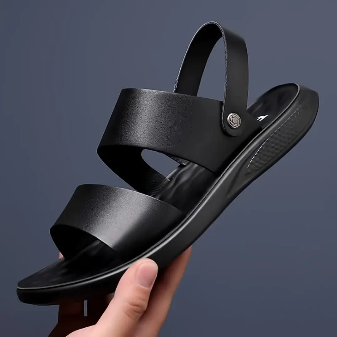 Sandales Homme Marron à Brides Larges – Modèle Minimaliste avec Bride Arrière et Semelle Confort
