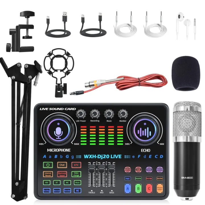 Kit Microphone Professionnel avec Carte Son DJ20 – Streaming, Podcast, Live, Studio, USB & XLR