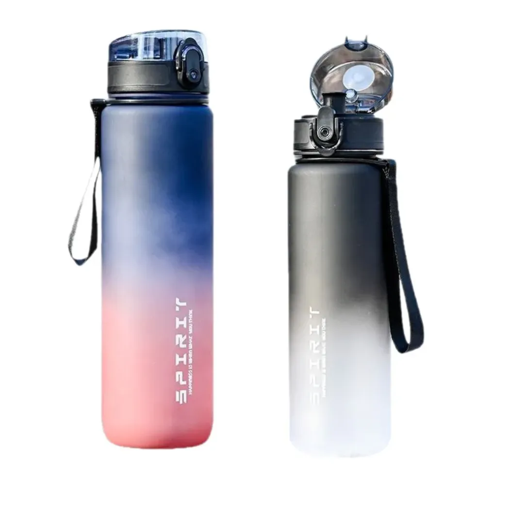 Bouteille d’Eau 1000ml Avec Paille – Étanche, Sport & Voyage – Design Dégradé Coloré