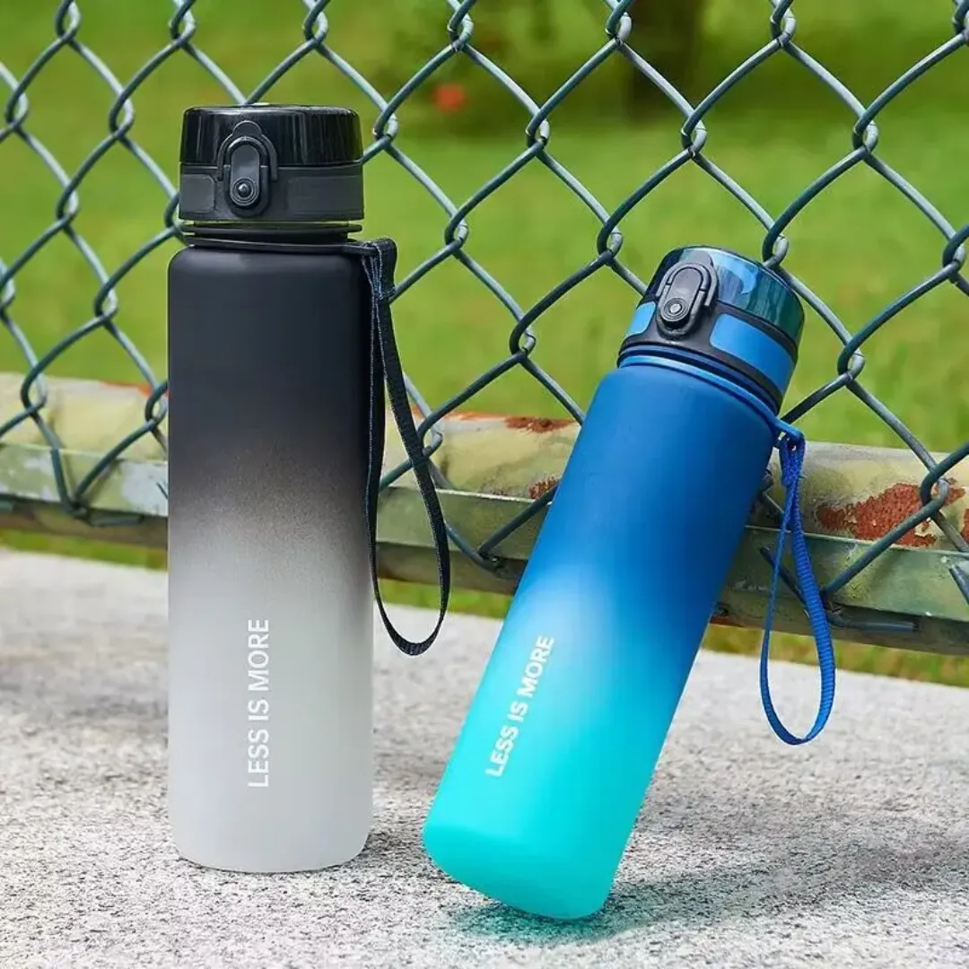 Bouteille d’Eau 1000ml Avec Paille – Étanche, Sport & Voyage – Design Dégradé Coloré