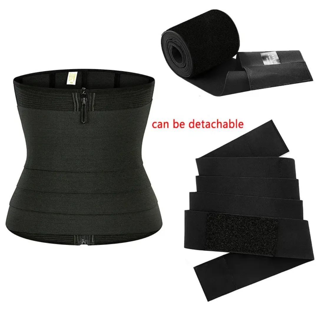Ceinture Gainante Amincissante – Entraîneur de Taille Respirant avec Fermeture Éclair et Sangles Ajustables
