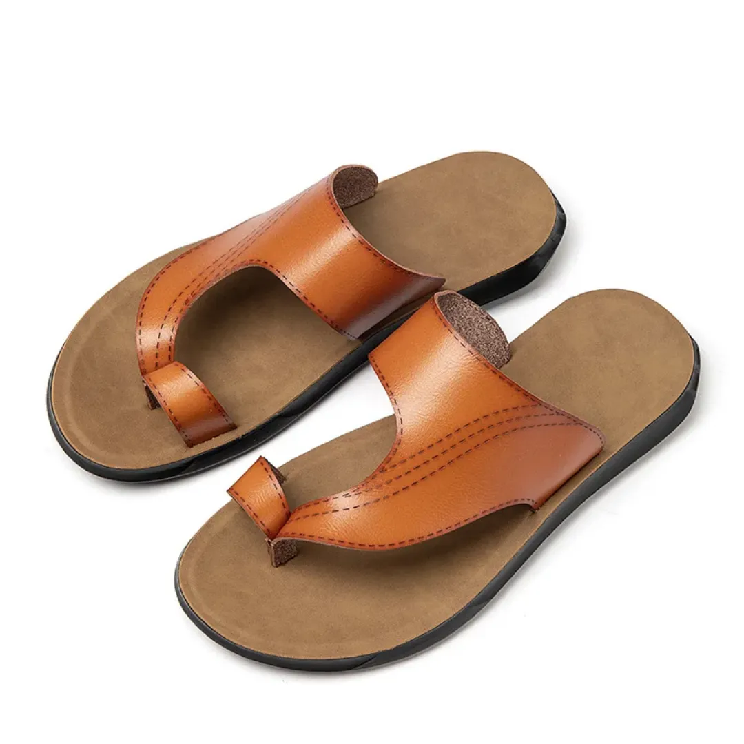 Sandales Homme Classiques – Modèle Traditionnel en Similicuir avec Boucle d’Orteil et Semelle Confort