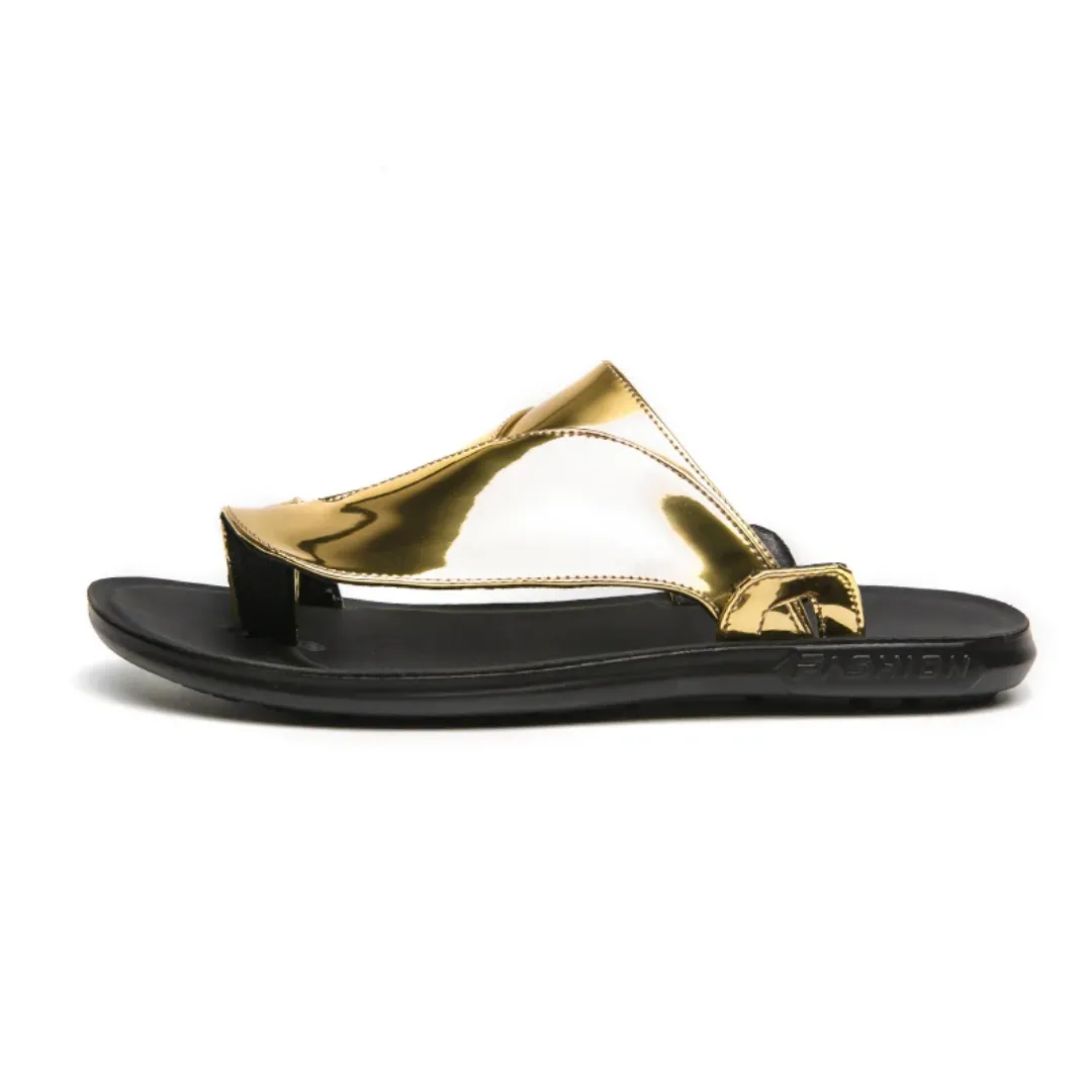 Sandales Homme Or Miroir – Élégance et Brillance au Quotidien