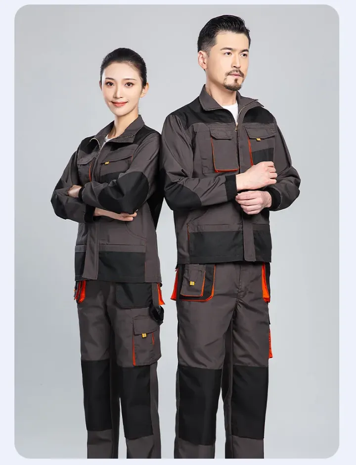 Tenue de travail professionnelle homme – Ensemble veste et pantalon renforcé multi-poches, haute résistance