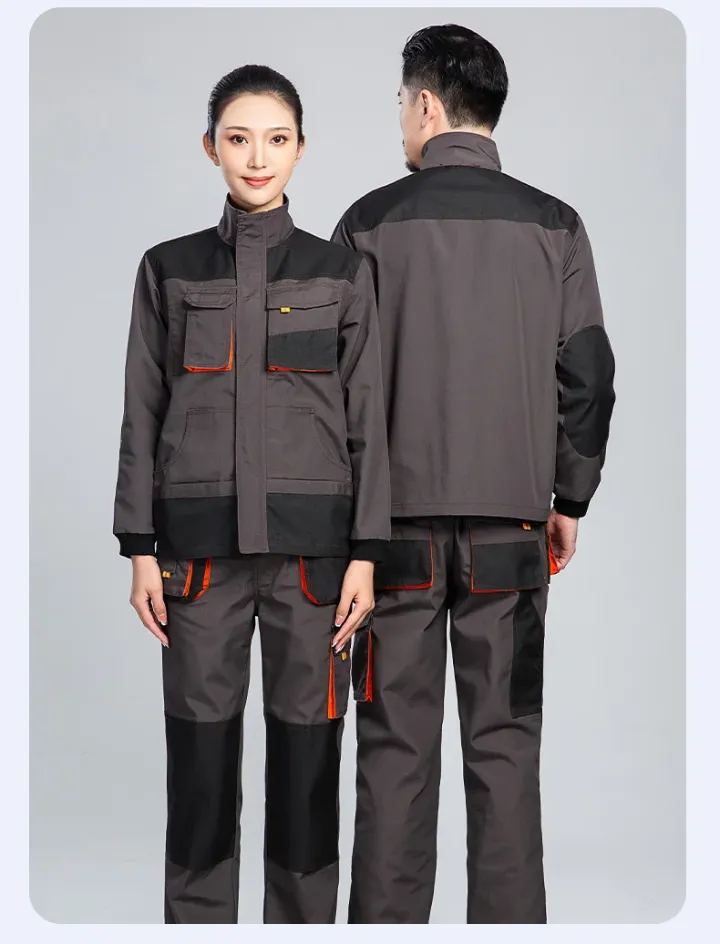Tenue de travail professionnelle homme – Ensemble veste et pantalon renforcé multi-poches, haute résistance