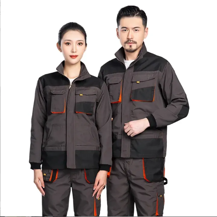 Tenue de travail professionnelle homme – Ensemble veste et pantalon renforcé multi-poches, haute résistance