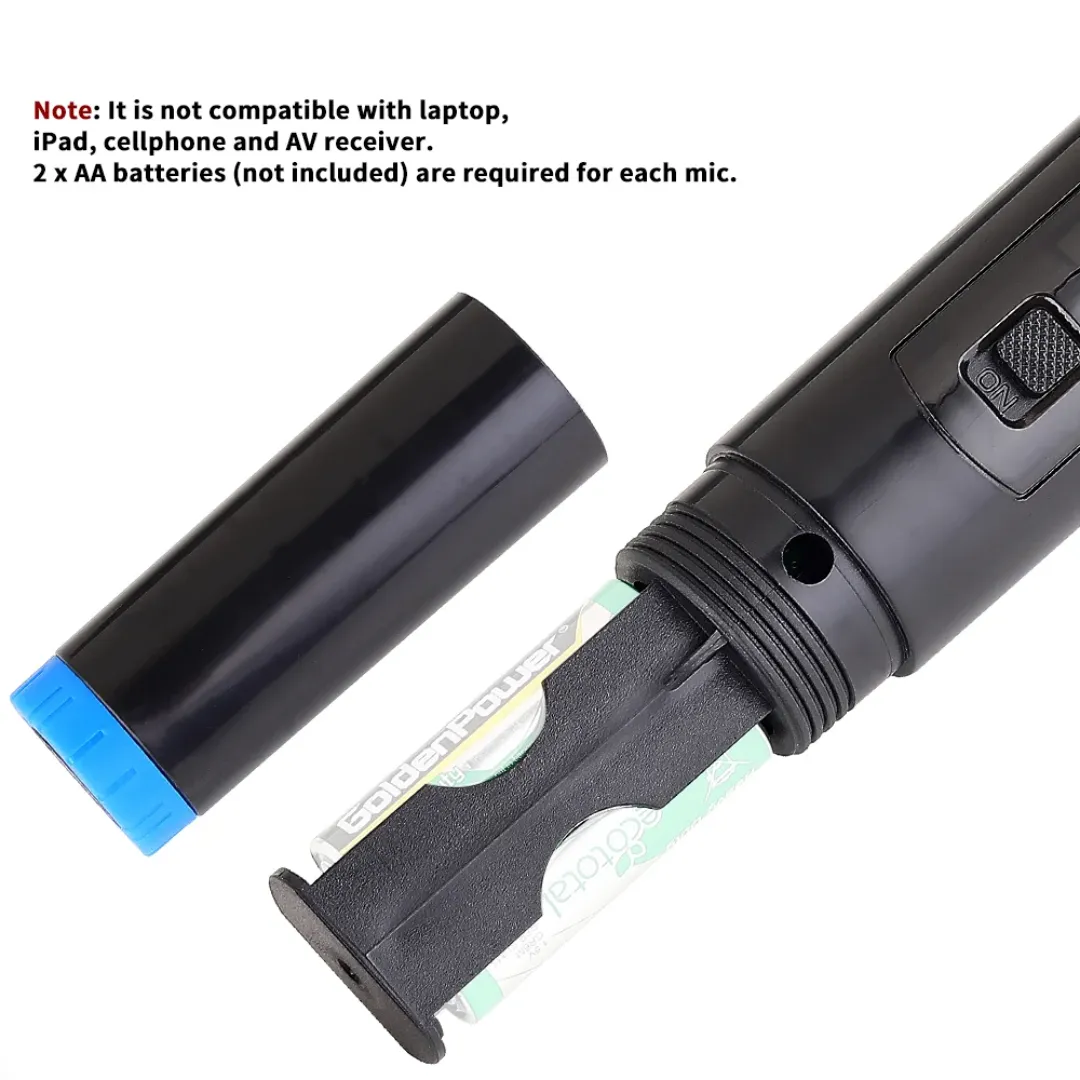 Microphone Sans Fil Professionnel VHF à 4 Canaux – Son Clair, Portée 50m, pour Événements et Spectacles
