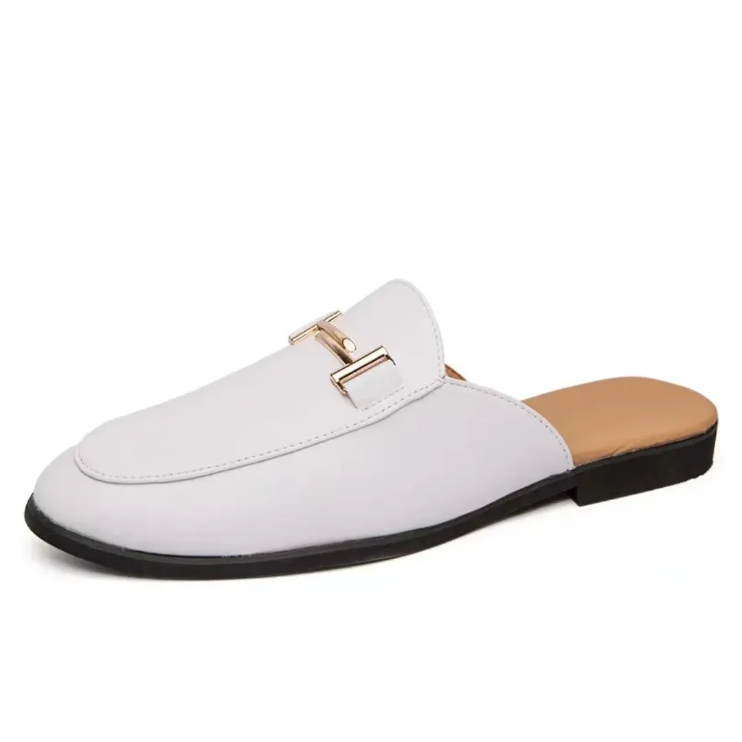 Mules Femme Élégantes en Simili Cuir – Style Classique avec Détail Doré
