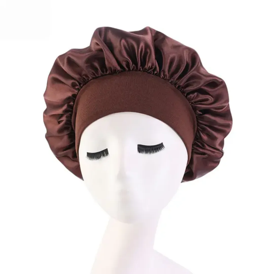 Bonnet de Nuit en Satin – Protection Cheveux, Large Bande Confortable, Multicolore
