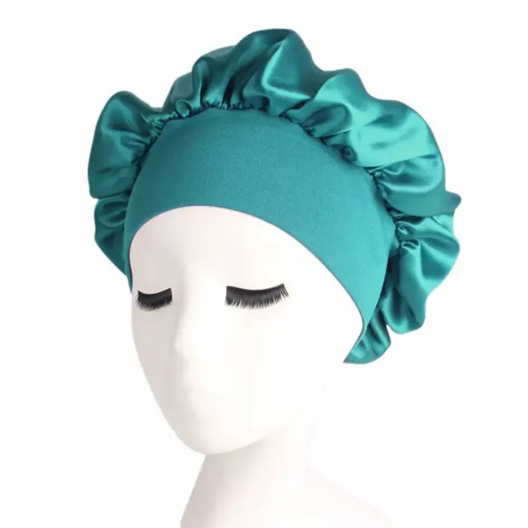 Bonnet de Nuit en Satin – Protection Cheveux, Large Bande Confortable, Multicolore
