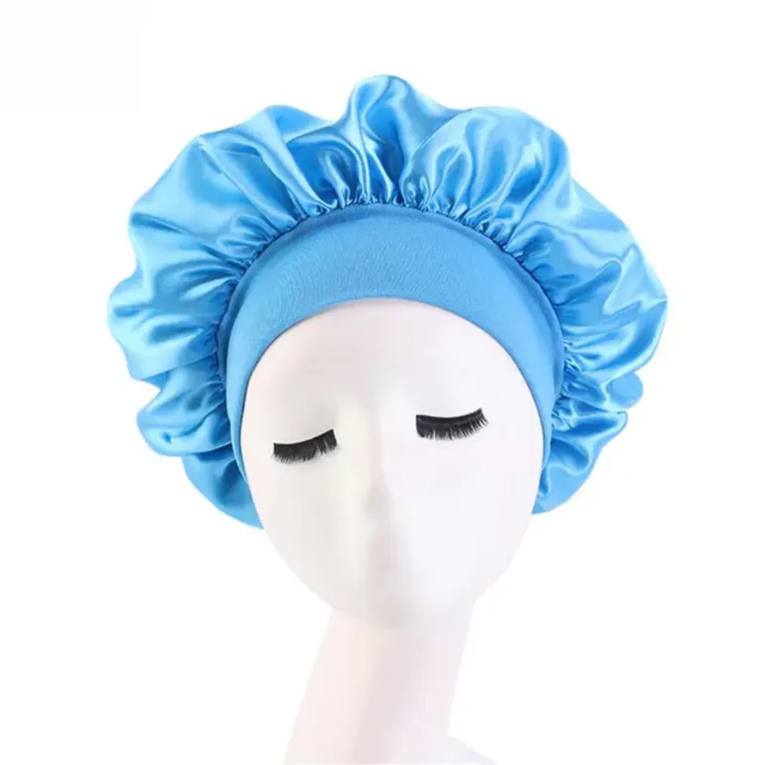 Bonnet de Nuit en Satin – Protection Cheveux, Large Bande Confortable, Multicolore