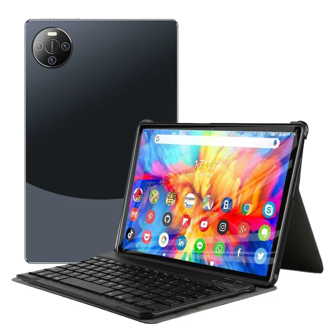 Tablette Android 13 10.1" avec Clavier* – 4G/5G, Double SIM, 4GB RAM + 64GB ROM, Écran FHD, WiFi, Bluetooth, Éducative et Professionnelle