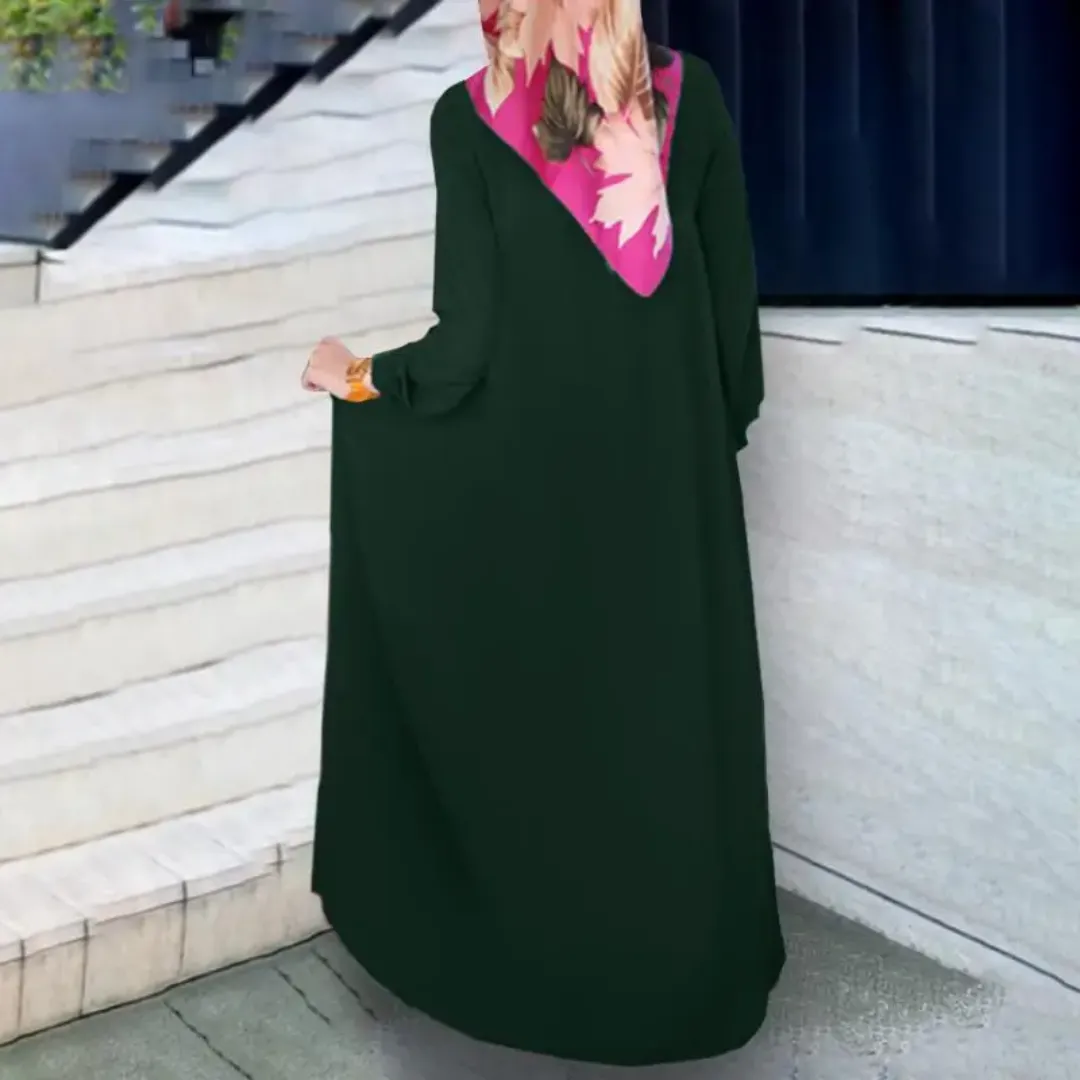 Robe Longue Plissée Modeste – Élégance Discrète & Tissu Fluide pour Femme Voilée