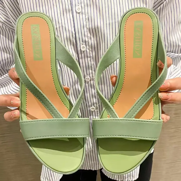 Sandales Plates Femme Élégantes – Style Croisé, Ouvertes, Confort Quotidien Été