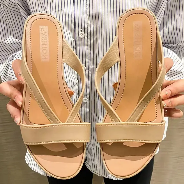 Sandales Plates Femme Élégantes – Style Croisé, Ouvertes, Confort Quotidien Été