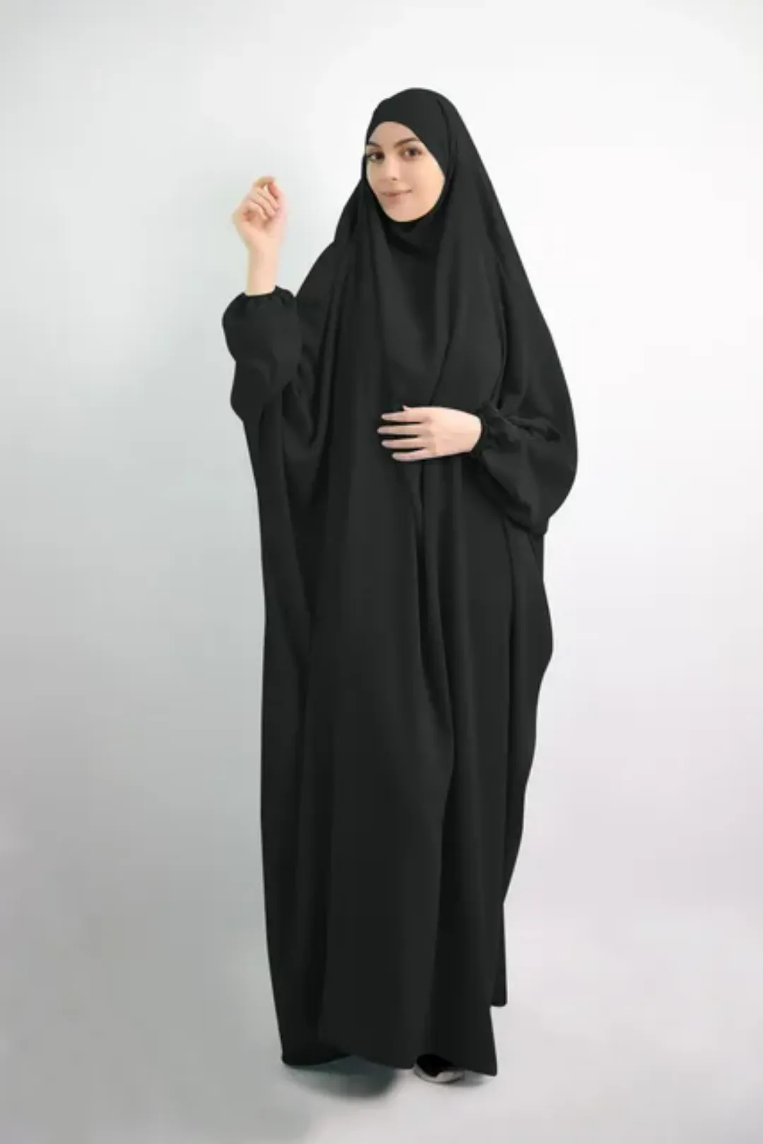 Jilbab 2 pièces avec bande élastique aux poignets – Tenue complète et fluide