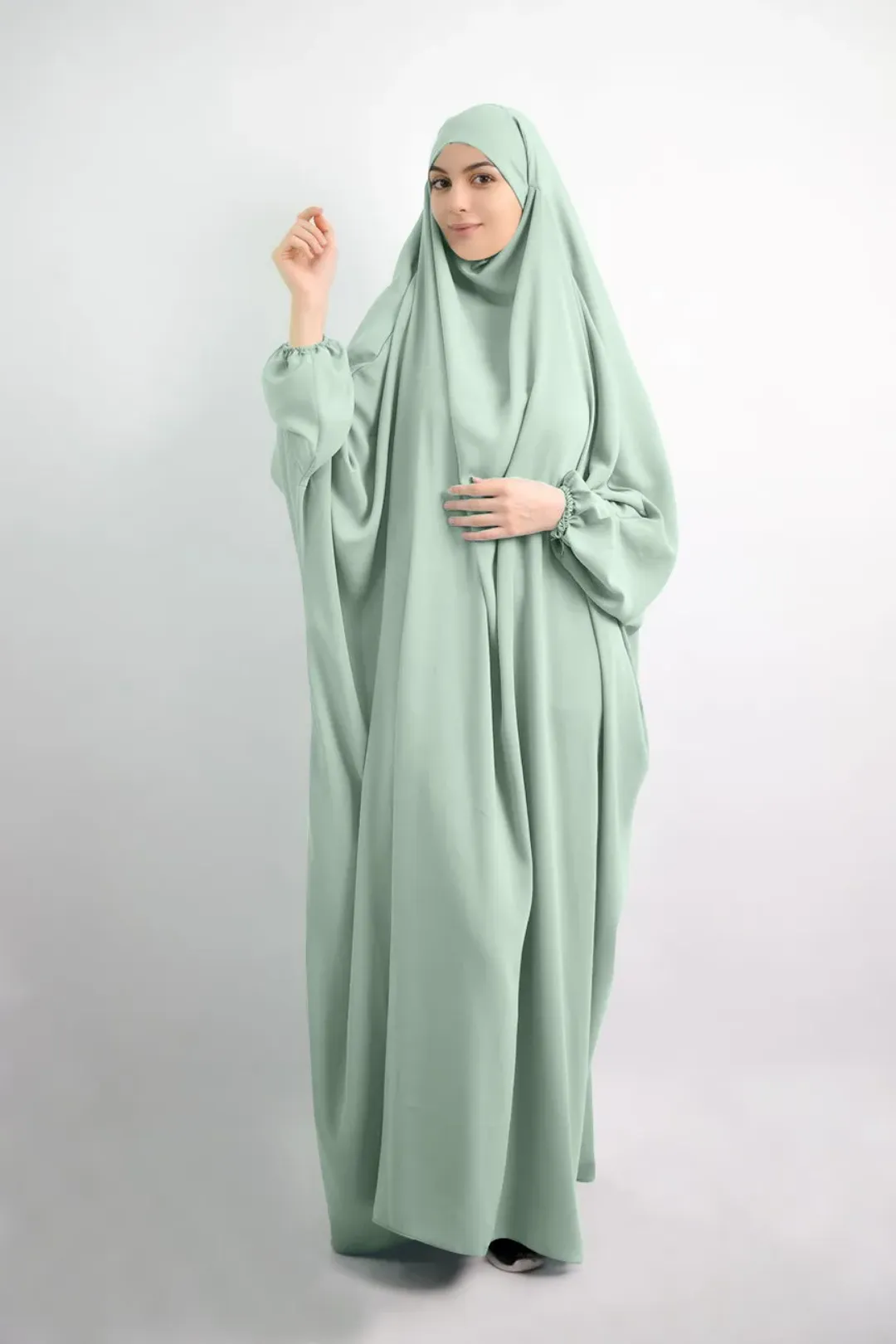 Jilbab 2 pièces avec bande élastique aux poignets – Tenue complète et fluide