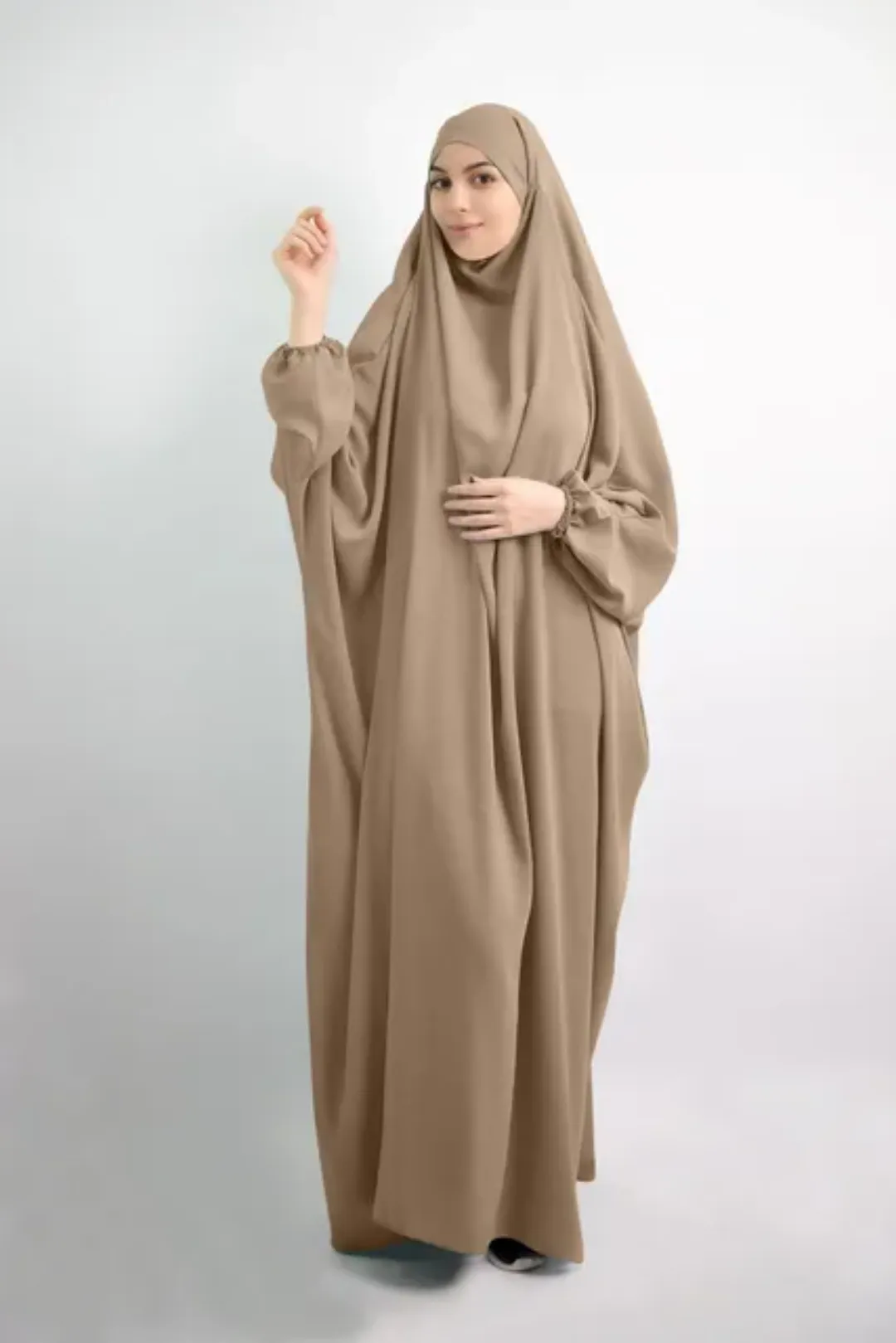 Jilbab 2 pièces avec bande élastique aux poignets – Tenue complète et fluide