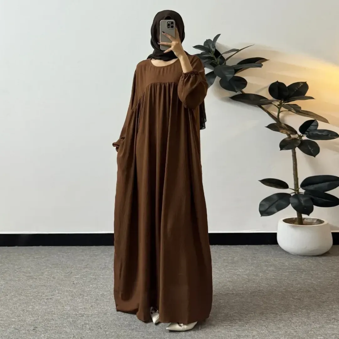 Robe Longue Modeste Décontractée en Coton Fluide