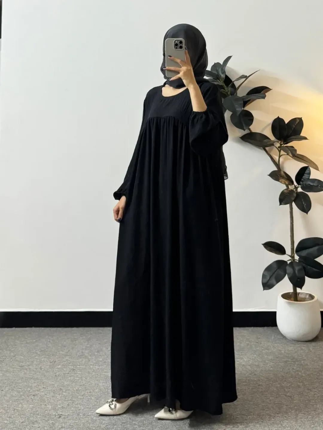Robe Longue Modeste Décontractée en Coton Fluide