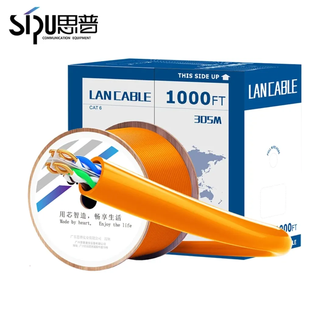 Câble Réseau Ethernet Cat6 SIPU 305M – UTP/FTP/SFTP – 8 Conducteurs – PVC HDPE – Pour Réseau, PC, ADSL, Modules