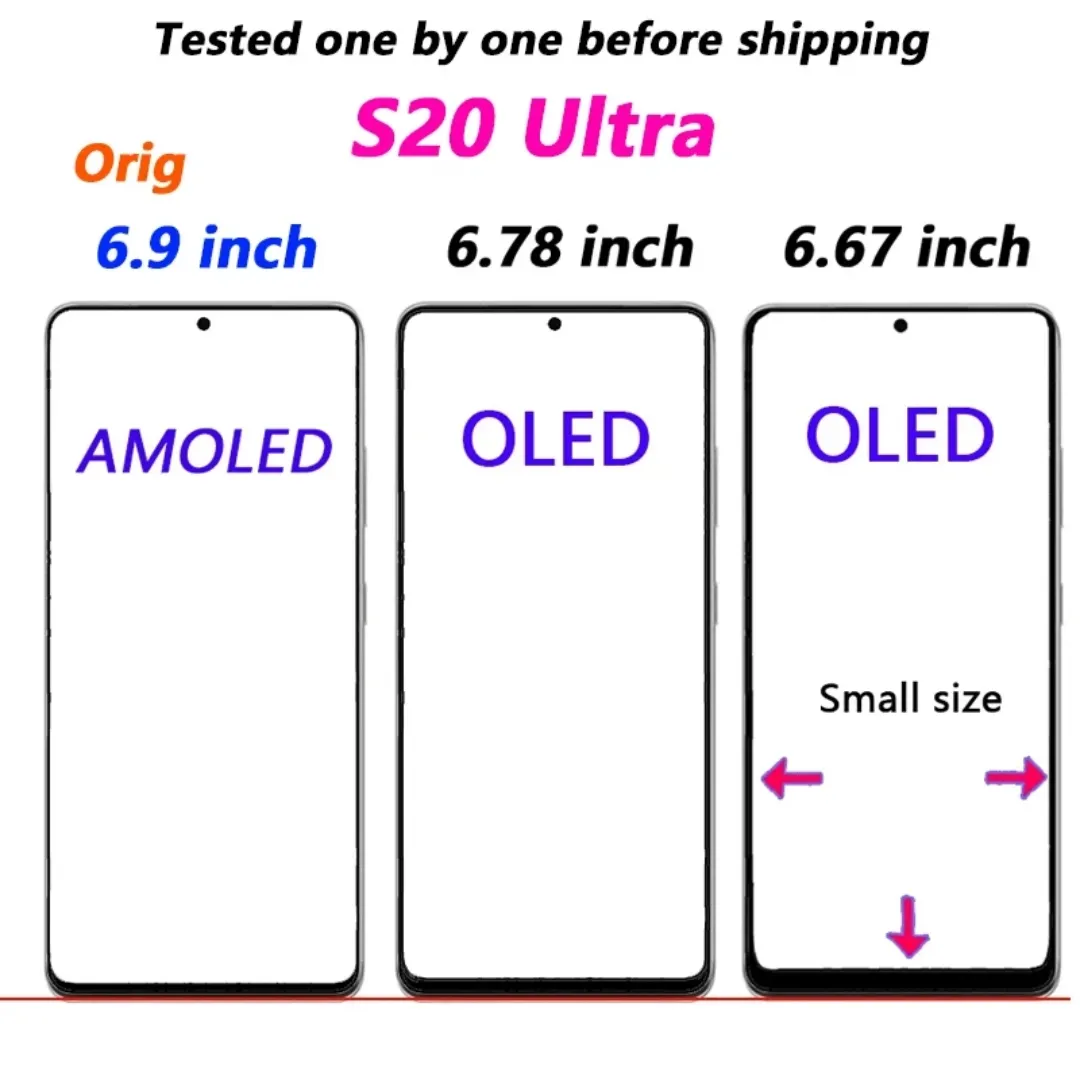 Écran LCD Complet de Remplacement pour Samsung Galaxy S20 Ultra 5G – 6.9" avec Vitre Tactile et Châssis