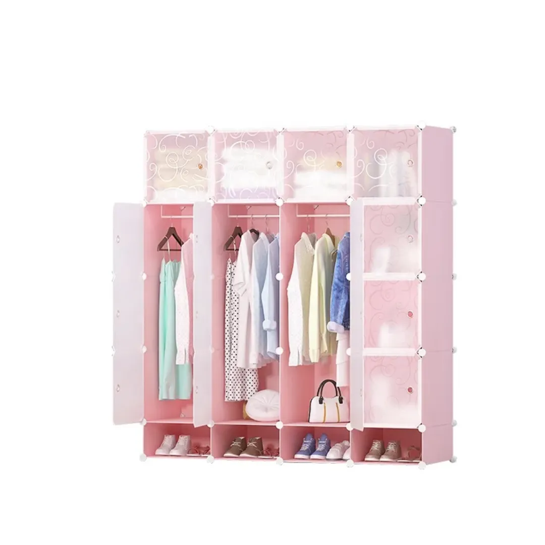 Placard Modulaire en Plastique – Armoire de Rangement 12 Cases – Design Moderne Extensible – 146×37×163,5 cm