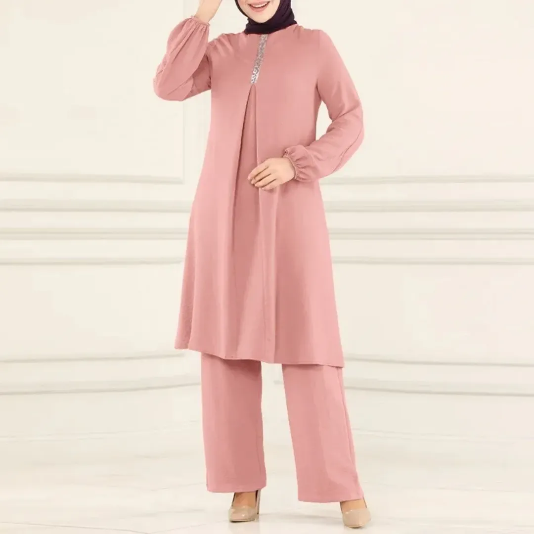 Ensemble Sport Modeste Femme – Tunique Longue et Pantalon Large