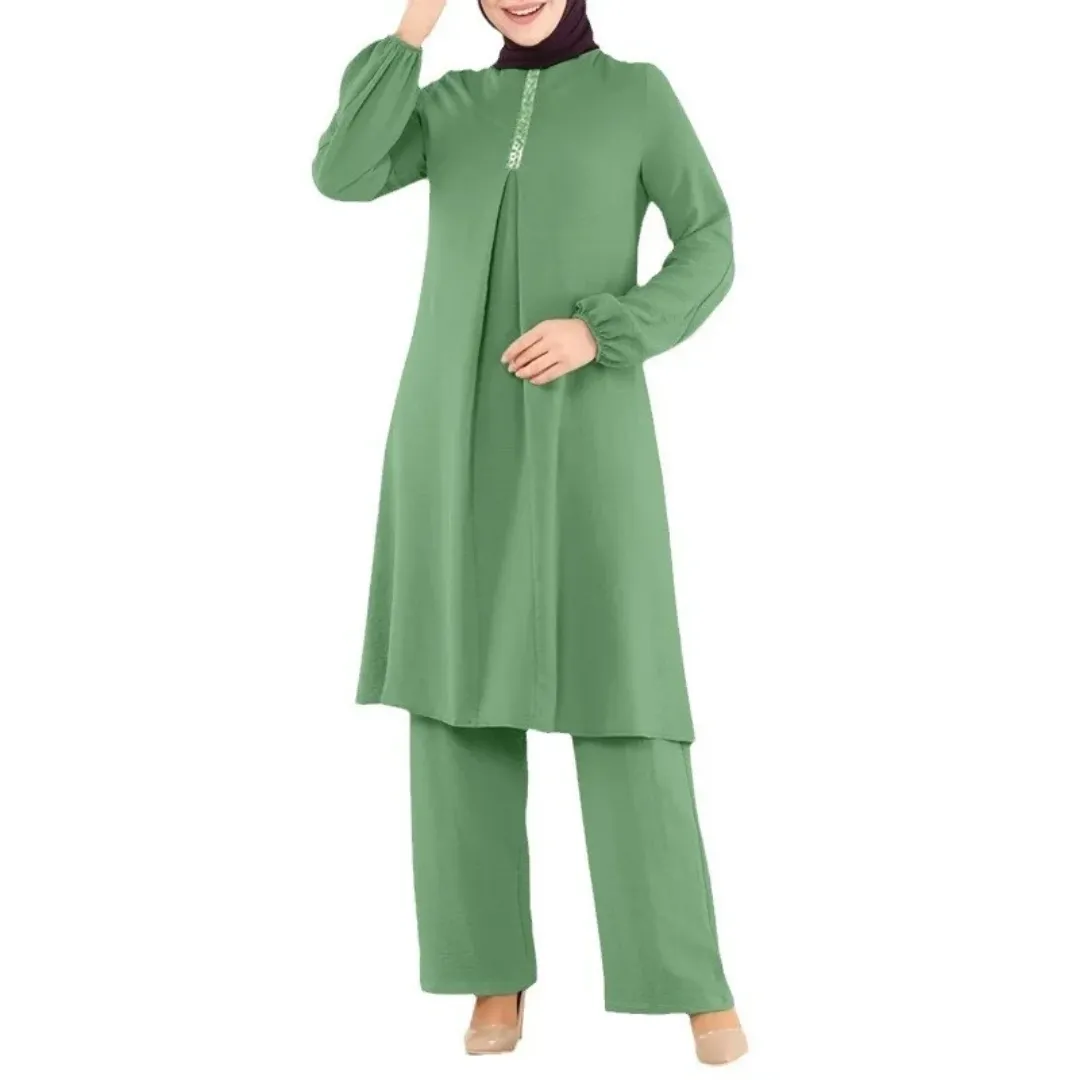 Ensemble Sport Modeste Femme – Tunique Longue et Pantalon Large