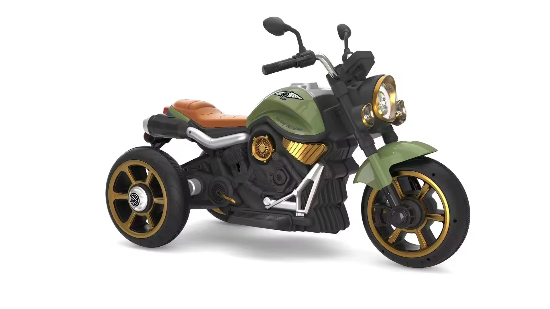 Moto Électrique Enfant Style Harley – Confort Premium avec Phare LED et Roues Stabilisatric