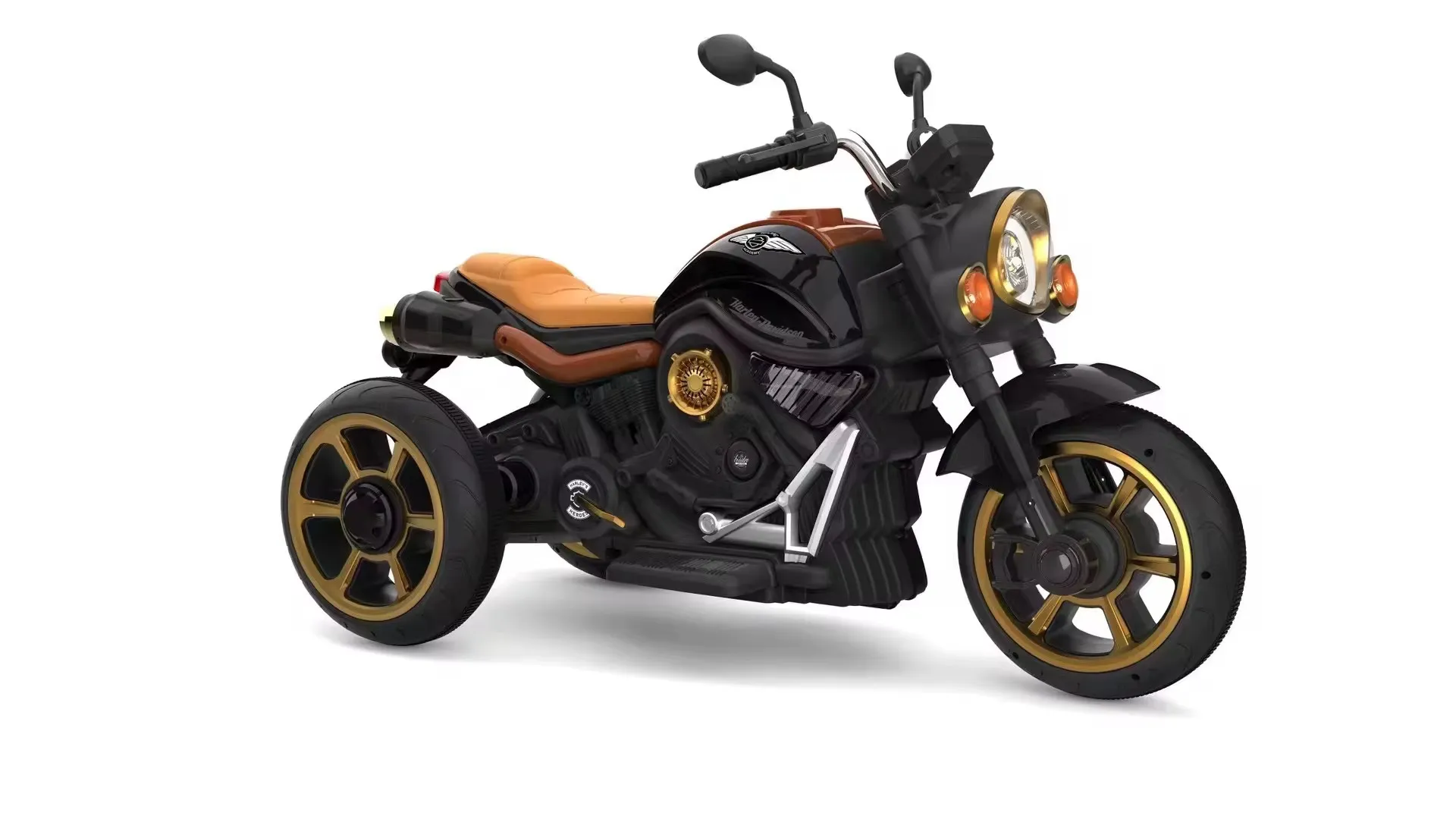 Moto Électrique Enfant Style Harley – Confort Premium avec Phare LED et Roues Stabilisatric