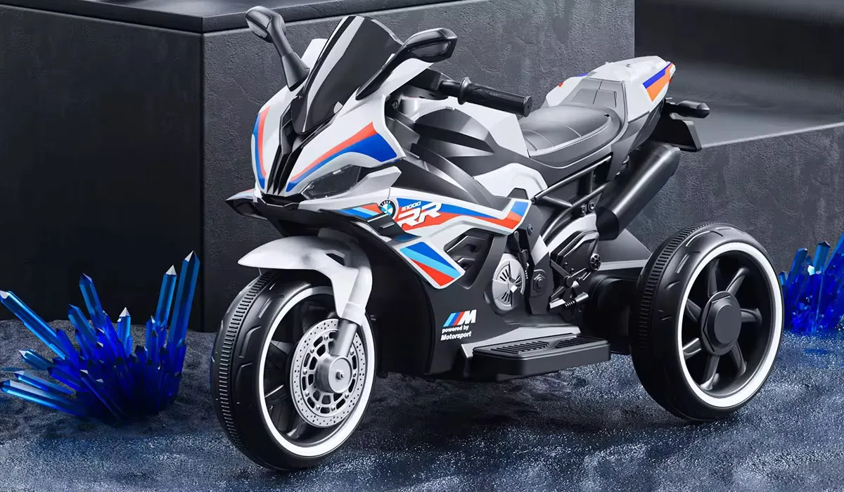 Moto Électrique Sport Enfant – Style Racing RR avec Roues Stabilisatrices et Phare LED