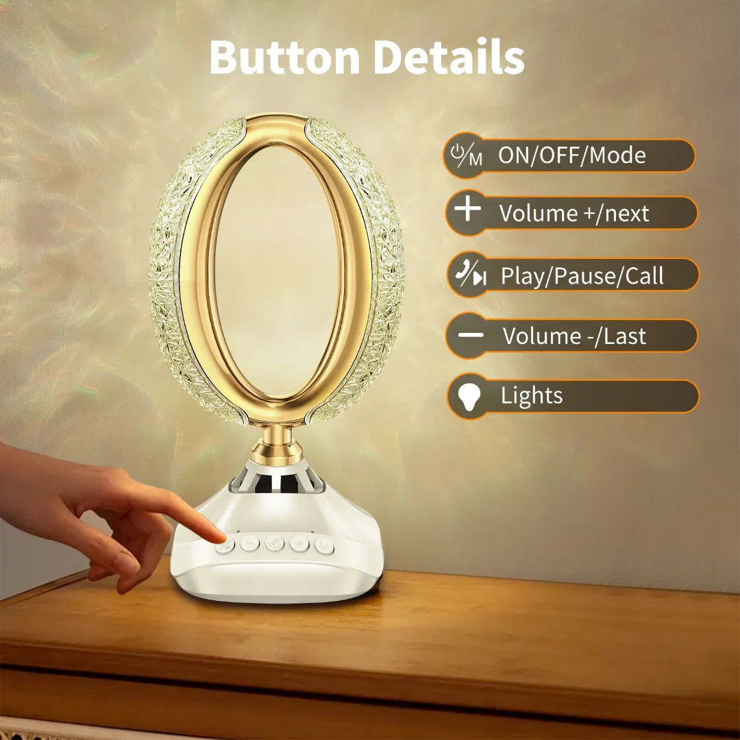 Lampe Coranique Bluetooth avec Haut-parleur – Modèle Ovale Luxe